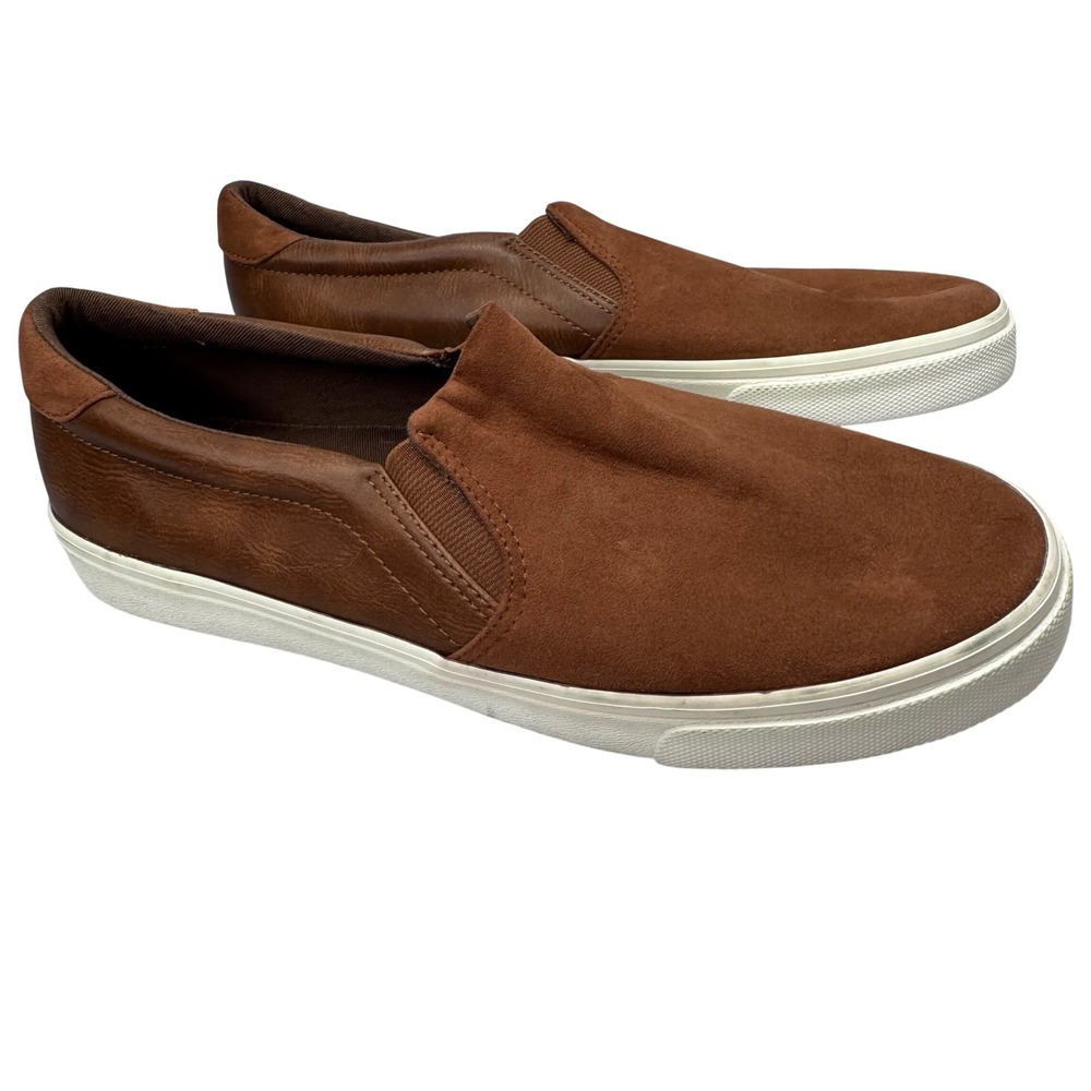 Old Navy Slip-On Sneakers Mens 10 Cognac Faux Suede Leather Casual Classic